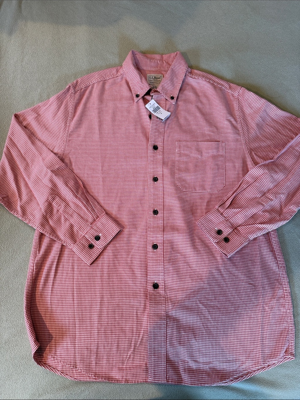 L.L. Bean Men's Orange Spice Wicked Hood Flannel Button-Down Shirt